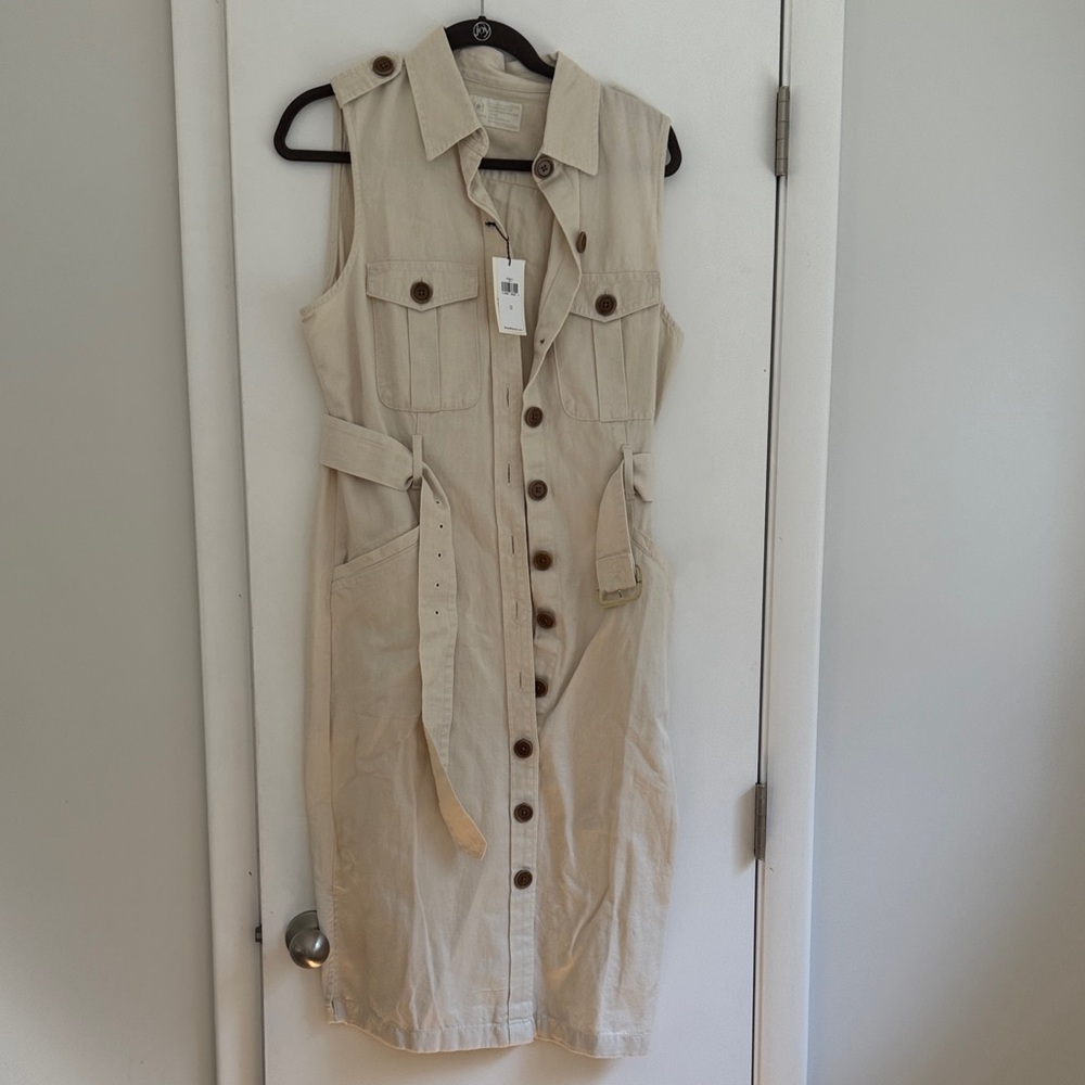 Banana Republic Cream Button-Front Dress